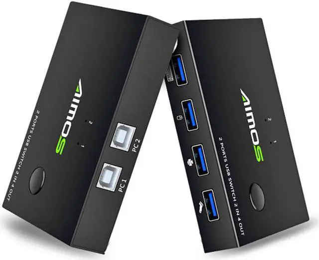 Alt view image 2 of 5 - 2 in 4 out USB2.0 Peripheral Sharing Switch Durable Practical Classic 2 PCs Sharing 4 USB Devices