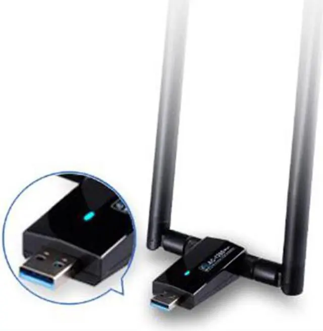 Alt view image 2 of 5 - Network Card AC1200Mbps USB3.0 Wireless  Antenna Adapter MT7612U IEEE 802.11AC  Dongle Receiver Transmitter