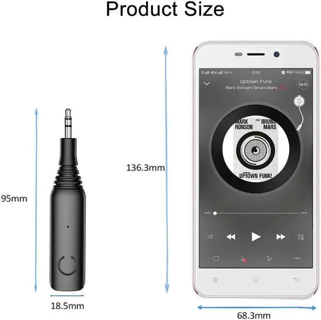 Alt view image 3 of 5 - Bluetooth 5.0 QCC3005 Aptx Low Latency RCA Aux 3.5mm Stereo Music Receiver Mini Wireless Handsfree MP3 Audio Adapter