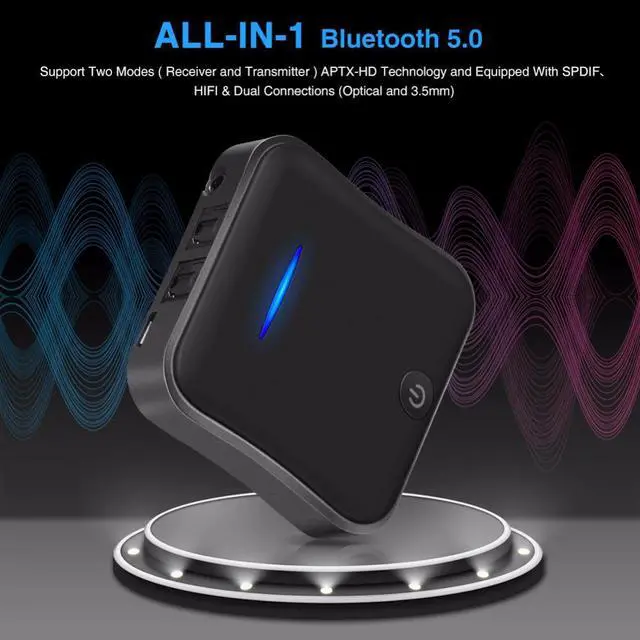 Alt view image 3 of 5 - B19 AptX HD Low Latency Bluetooth 5.0 Audio Transmitter Receiver Music CSR8675 TV PC Wireless Adapter RCA/SPDIF/3.5mm Aux Jack