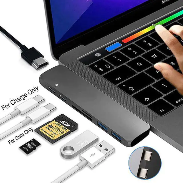 Main image of 3 Adapter USB 3.1 Type-C Hub To HDMI 4K USB C Hub with Hub 3.0 TF  Reader Slot PD for MacBook Pro/Air 2020 USB-C