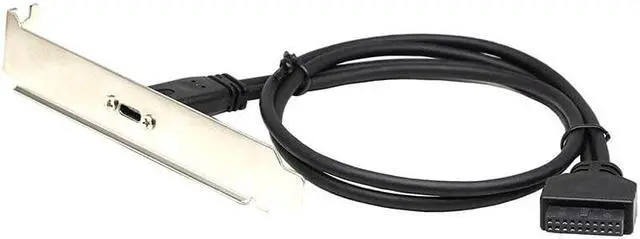 Alt view image 2 of 5 - 3.0 20 Pin to C Front Panel Header Cable, 3.0 20 Pin Female to Type C Female Panel Mount Extension Cable