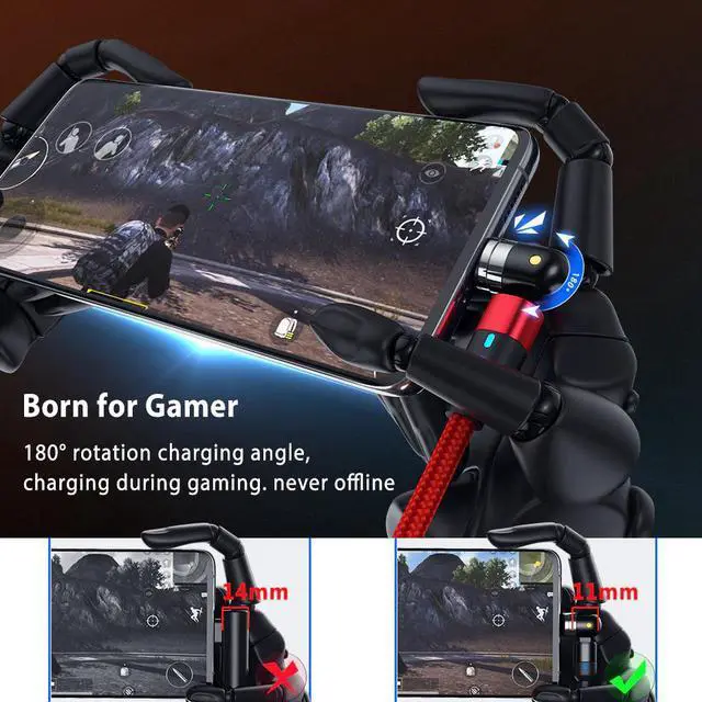 Alt view image 2 of 5 - 2M Magnetic Charging Cable Micro Usb Type C Magnet Cable 360 Degree Rotate Fast Charger Cabel for  S20 +  Mi 10 Pro