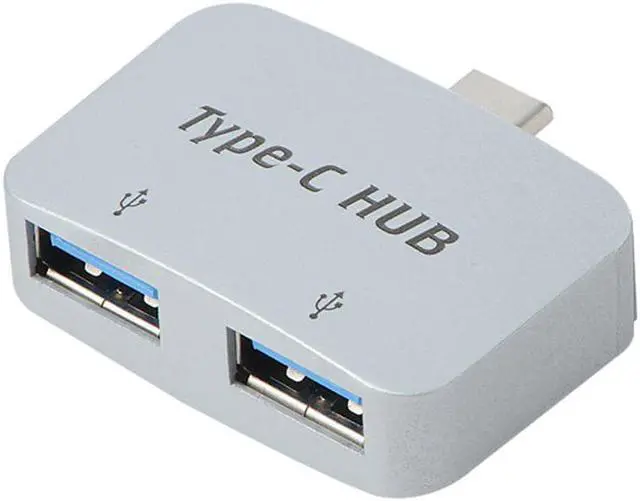 Alt view image 2 of 5 - USB3.1 Type-C to 2 Port Splitter USB 3.0 OTG Hub Plastic Adapter For Cell Phone PC Computer Tablet