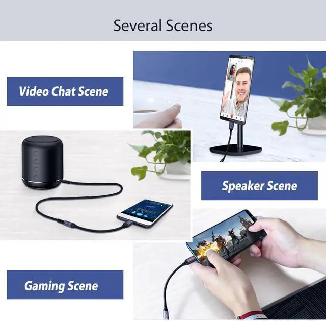 Alt view image 3 of 5 - C 3.5mm Aux Adapter Usb C To 3.5MM Headphone Jack Adapter Audio Cable for  Note 20 Ultra S20 Plus Google Pixel 4 xl