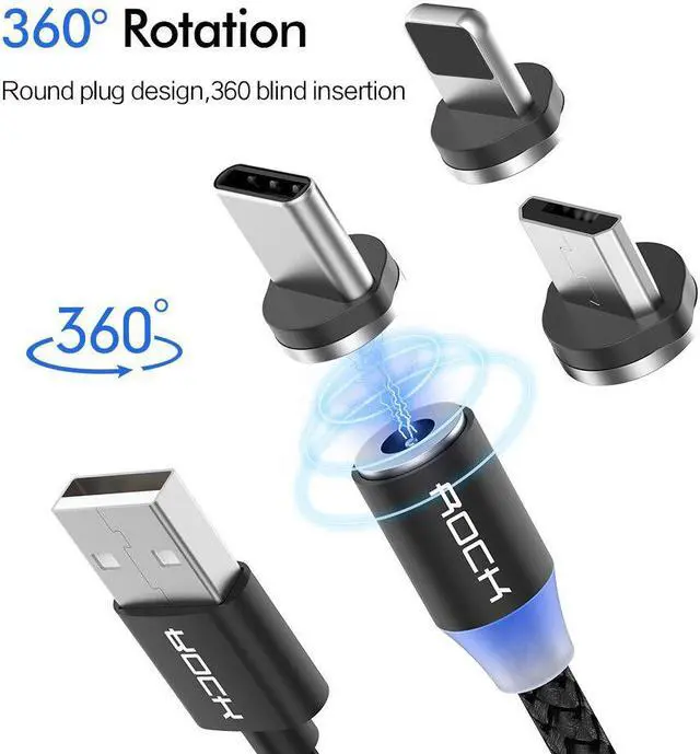 Alt view image 3 of 5 - 1M 2M Magnetic USB Cable Fast Charging USB Type C Cable Magnet Charger Micro USB Cable Mole Phone Cable USB Cord Charge