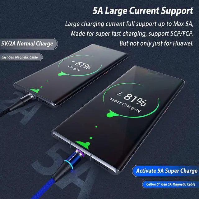 Alt view image 2 of 5 - Micro Usb Type C Magnetic Charger Cable Fast Charging for Redmi 8 P40 5G MatePad Pro Realme 5 X2 Pro XT VOOC Flash Charge