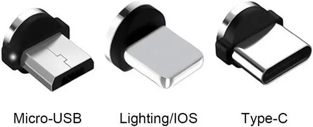 Alt view image 3 of 5 - 5pcs 360 Degree Rotation  Transfer Converter Charging Cable Adapter Durable Magnetic Tips Micro USB Replacement Parts