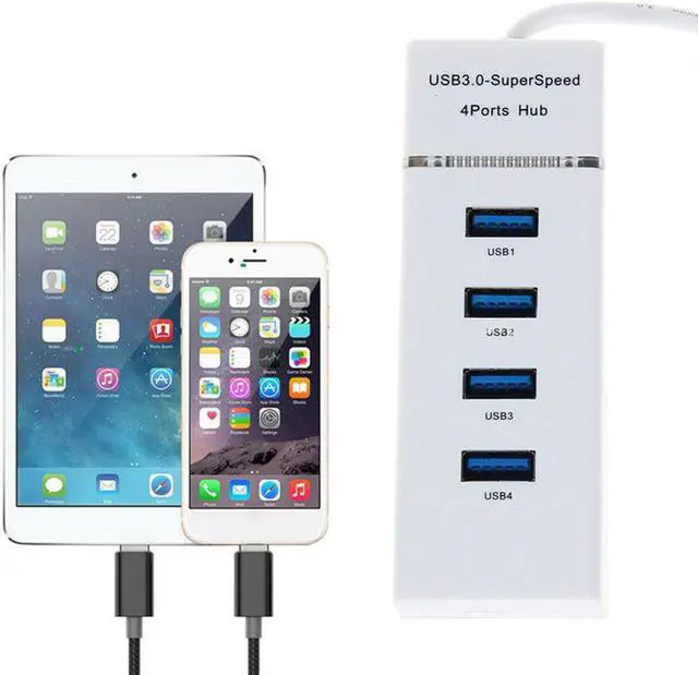 Alt view image 3 of 5 - 3.0 Hub High Speed 4-Port Hub Independent Switch Hub Four-t Splitter Hub  3.0 Multi-Interface Hub Professional