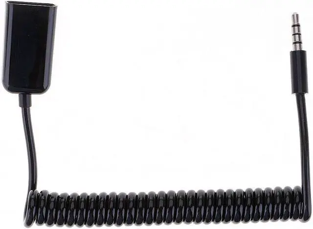 Alt view image 4 of 5 - 3.5mm Male Plug Jack to USB Female Car AUX Audio USB Cable Adapter Spring Cord