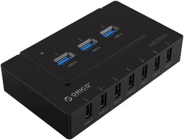 Alt view image 2 of 5 - 10 Port USB2.0/USB3.0 HUB 5 Gbps SuperSpeed Transmission For Windows Mac OS and Linux
