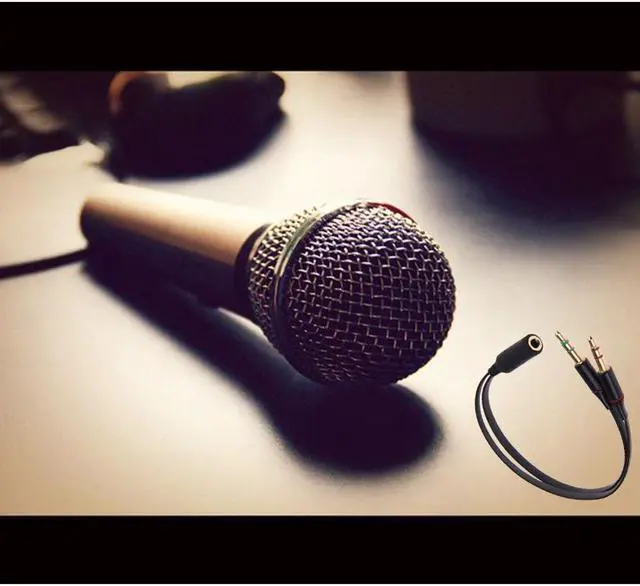 Alt view image 5 of 5 - 3.5mm Jack Microphone Headset Audio Splitter Cable 2 Aux Female to Cables Headphone Computer Extension For phone Male Mic P8P1
