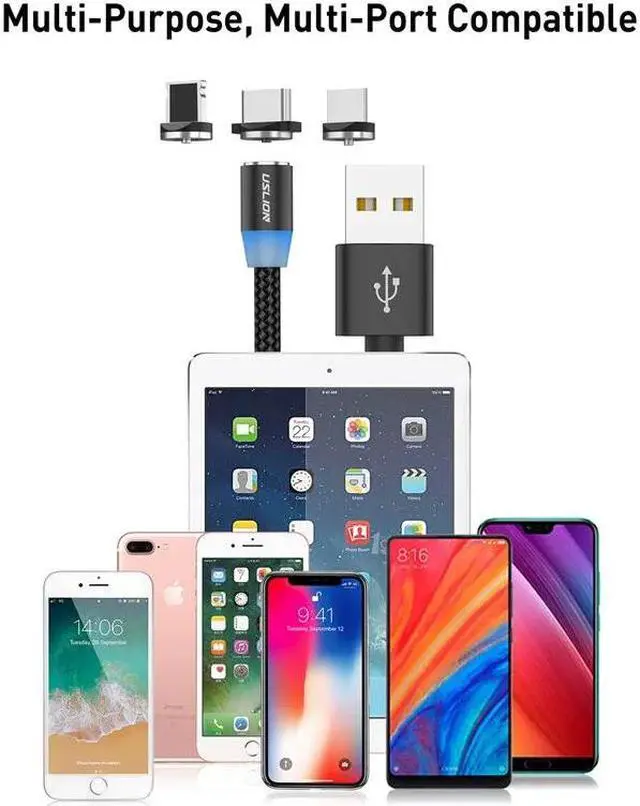 Alt view image 5 of 5 - Magnetic Micro USB Cable For  S10 S9 Type-c Charging Charge For iPhone XS XR 8 7 Magnet Charger USB Type C Cables