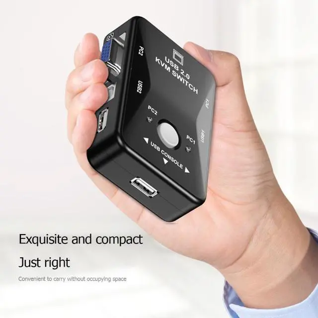 Alt view image 3 of 5 - 2 Port USB Manual KVM Switch Box 2 in 1 Out 1080P VGA Splitter Computer and office accessories