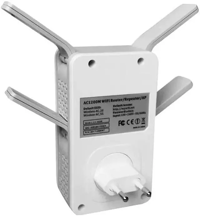 Alt view image 5 of 5 - 2.4GHz / 5GHz WiFi Repeater Booster Dual Band AC 1200Mbps Extender Router Wireless Amplifier WPS With 4 High Gain Antennas