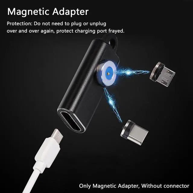 Alt view image 4 of 5 - LED Indicator Converter Home Office Charging Cable Mini Portable Safe Micro USB Type C Magnetic Adapter Practical For Phone