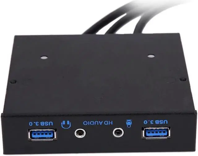 Alt view image 2 of 5 - 3.5" 20Pin to 2 USB 3.0 Port HUB + HD Audio PC Floppy Expansion Front Panel USB Interface and Audio Interface are Provided