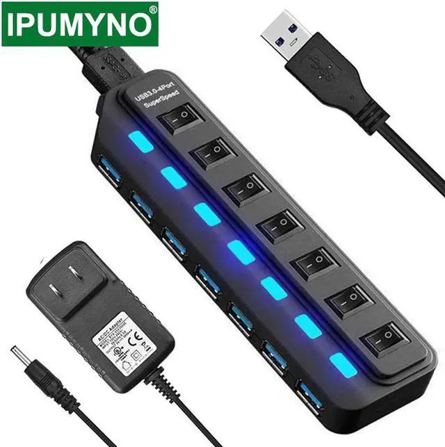 Main image of 3.0 HUB Multi 4 7 Port Splitter With Power Adapter For Macbook Air Pro Pc Computer Laptop Accessories 3 Hab