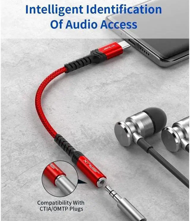 Alt view image 4 of 5 - Type C 3.5mm Aux Adapter, Usb C To 3.5MM Headphone Jack Adapter Audio Cable for Pixel 4 3 2 XL iPad Pro  Galaxy S20