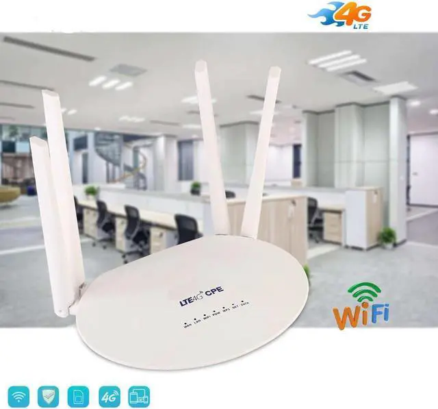 Alt view image 5 of 5 - 4G LTE Router 300Mbps Wireless CPE 3G/4G LTE Mobile Wifi Hotspot With Sim Card Slot&4Pcs External Antenna Access Points