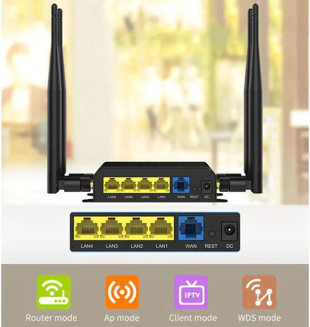 Alt view image 3 of 5 - 3G 4G Router 300Mbps Car/Bus WiFi Hopspot OpenWRT Firmware With sim Card Slot and External antenna
