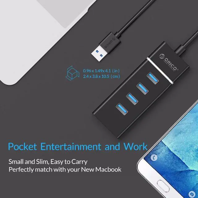 Alt view image 5 of 5 - USB HUB Multi USB 3.0 HUB High Speed 5Gbps 4 Ports Splitter 30cm Micro Cable Multiple USB Port Expander for PC Computer