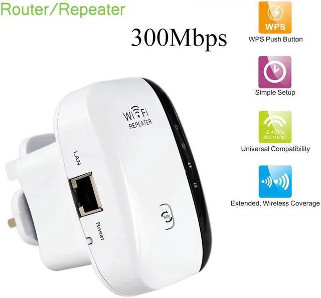 Alt view image 2 of 4 - 300Mbps Wireless-N WiFi Repeater Network Wifi Routers Signal Amplifier Range Extender 802.11n/b/g Wi Fi Repetidor WPS Encryption
