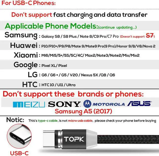 Alt view image 2 of 5 - AM23 LED Magnetic USB Cable,Magnet Charger & USB Type C Cable & Micro USB Cable & Mole Phone Cable foriPhone 11 X 8 7Plus