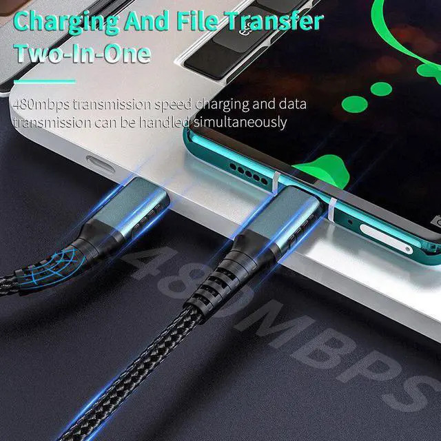 Alt view image 2 of 5 - C USB-C To Micro USB Charging Cable PD 60W Fast Charge  Transfer For Macbook   USBC Male to Micro A/B Male