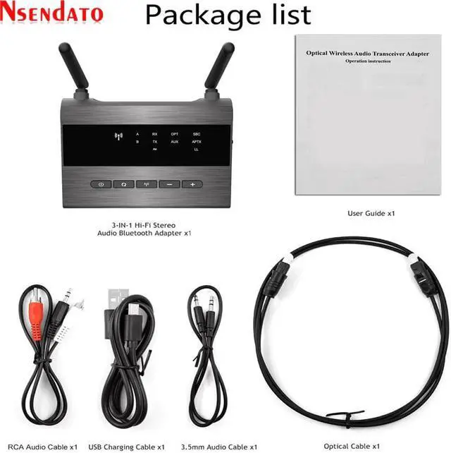 Alt view image 5 of 5 - 3.5mm jack 80m Long Range Wireless aptx hd bluetooth 5.0 AUX audio Music transmitter Receiver adapter for Broadcast Car Home TV