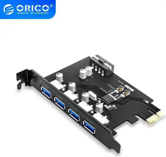 Main image of 4 Port USB 3.0 PCI-E Express Card Adapter SuperSpeed Expansion Card USB3.0 HUB PCI-E Extender Card for Windows Mac OS