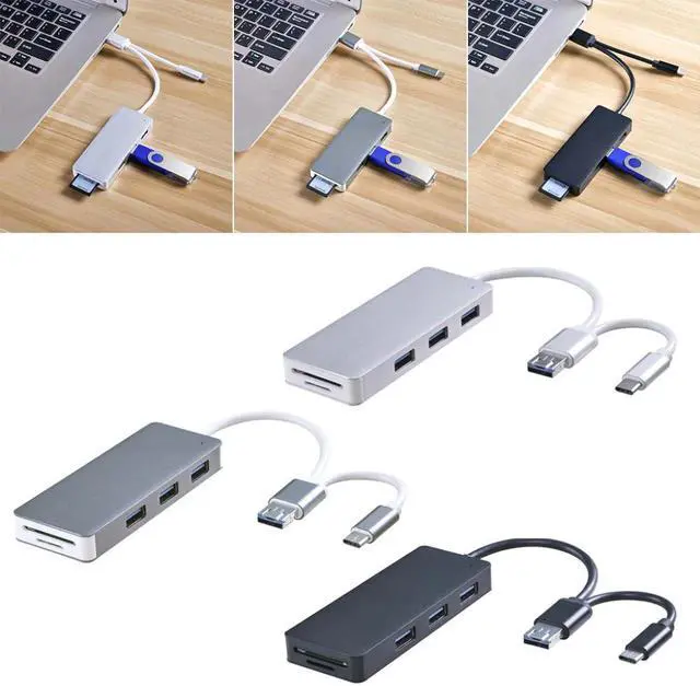 Alt view image 4 of 5 - MicroUSB Type C  Micro  CF Memory Card Reader 3 ports USB 3.0 Hub For    Android Smartphone Tablet