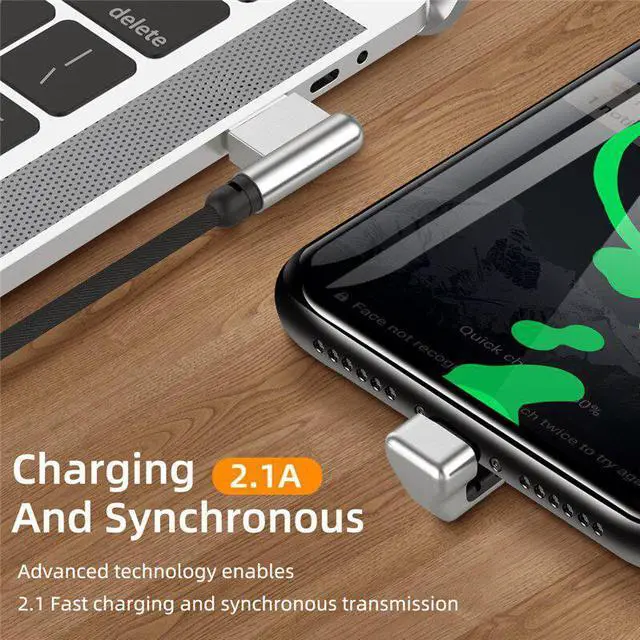 Alt view image 4 of 5 - 180 Degree Elbow Charger Sync Cable 8 Pin For iphone X XS XR 8 7 6 6s Plus Lighting Charging Cables iphone Device