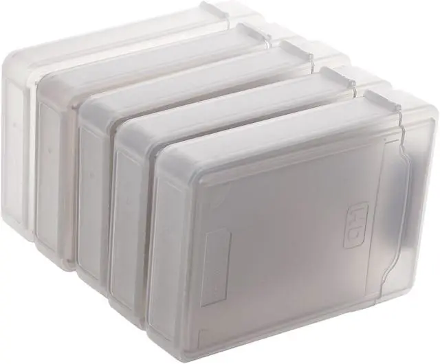 Alt view image 3 of 3 - 5 Pcs 3.5" IDE SATA HDD Hard Drive Disk Plastic Storage Box Case Enclosure Cover