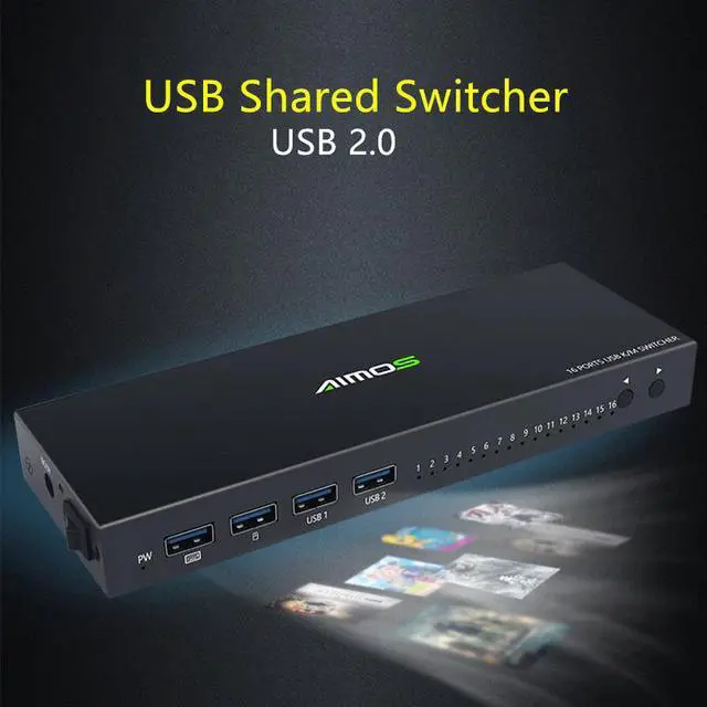 Alt view image 4 of 5 - USB 2.0 Switch KVM Switcher Splitter Box For 16 PC Sharing Printer Keyboard Mouse KVM 4K USB HDMI Switch Box Video Display