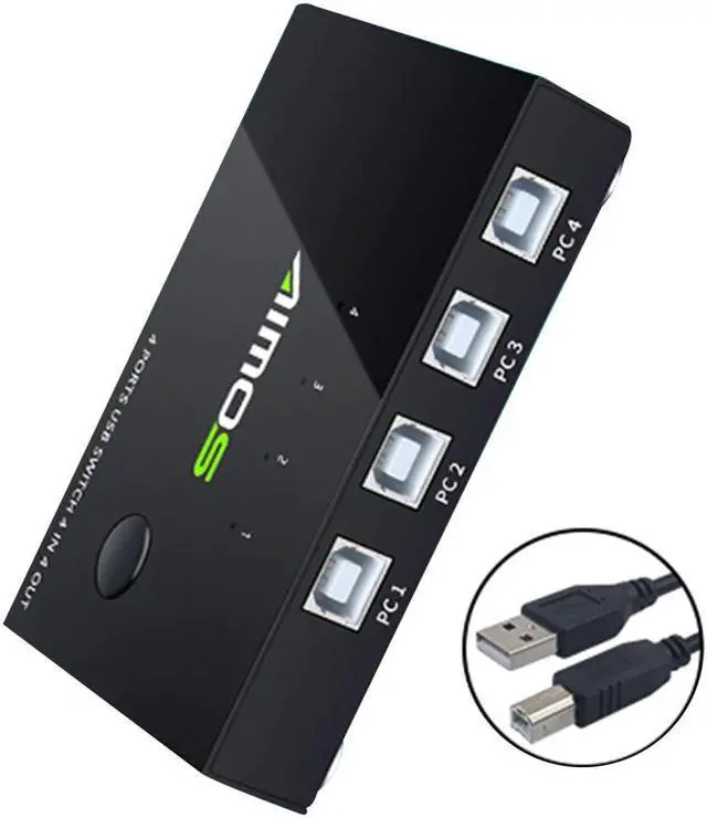 Main image of Switch Box 2 Computers Sharing 4 USB Devices for Keyboard Scanner Projector VH99