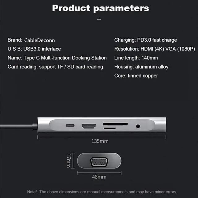 Alt view image 4 of 5 - 10-in-1 USB C HUB  Rj45 Adapter for iPad Pro 2018 Type-C with PD TF SD USB3.0/2.0 for  Macbook Pro  Mate 20 Pro