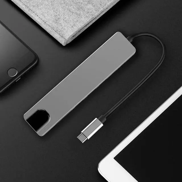 Alt view image 3 of 5 - 8-in-1 Type-C to Multiport USB-C 4K HDMI USB 3.0 Hub Adapter Cable for Macbook Card Reader PD Charging Adapter Splitter for PC