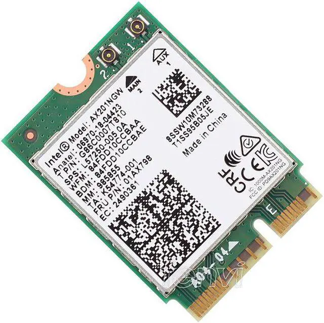 Alt view image 5 of 5 - 2.4Gbps Dual Band 802.11ax/ac Wi-Fi 6 AX201 Bluetooth 5.0 Wireless Desktop Adapter Kit NGFF CNVio2 Wifi Card AX201NGW Antenna