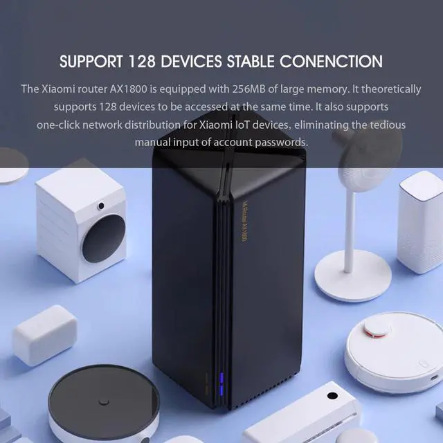 Alt view image 5 of 5 - Router AX1800 Wifi 6 Gigabit 256MB 2.4G 5G Dual-Band 5-Core Wireless Router Mesh Wifi Repeater High Gain 2 Antennas Wider
