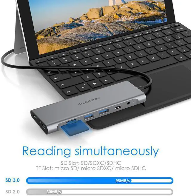 Alt view image 2 of 5 - Cable USB C Hub with 4K HDMI, 2 USB 3.0, 3.5mm  audio,Type C Charging Adapter for MacBook Pro 13/15/16 (Thunderbolt 3 Port)