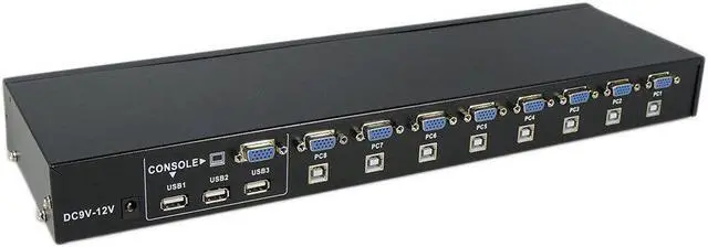 Alt view image 2 of 5 - Size 8 Ports USB 2.0 External KVM Switch Box Manual Switcher Support for 1920x1440 VGA Splitter Adapter
