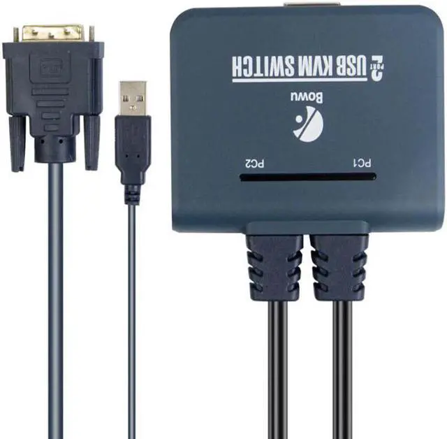 Alt view image 3 of 5 - Hot Sale 2-Port USB DVI KVM Switch Switcher Control 2 Computers For Keyboard Mouse Non-powerded