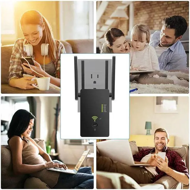 Alt view image 5 of 5 - Wireless Wifi Repeater Router Dual Band 2.4/5G Wi-Fi Extender WiFi Wireless Signal Booster-US Plug