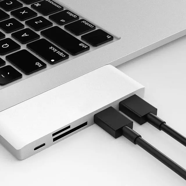 Alt view image 3 of 5 - USB 3.0 USB Type C With TF SD Reader Slot For MacBook Air 2020 Mac Book Pro IPAD Pro 2018 USB C Dock