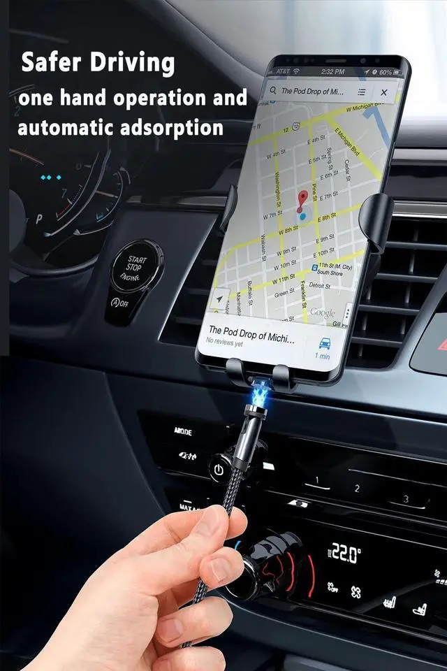 Alt view image 4 of 5 - Micro Usb Type C Magnetic Charging Cable 540 Rotation Magnetische Kabel For  Nord  Note 20 S20 Usb C  Cabel 2m