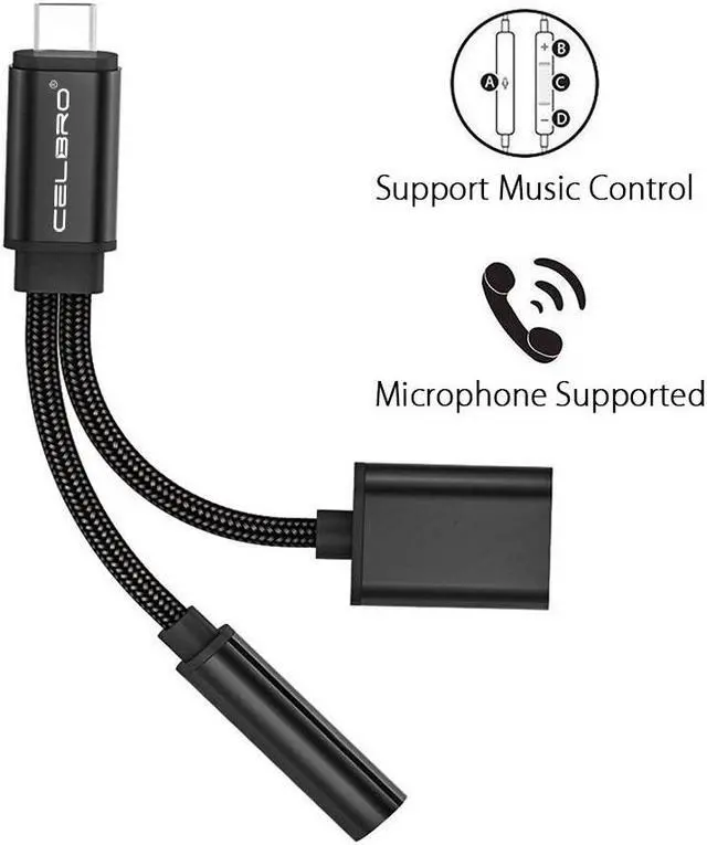 Alt view image 2 of 5 - Type C To 3.5mm Headphone Jack Adapter Charger Cable for Mi Mix 3 8 Mi8 Pro/SE 3.5 Jack Earphone Converter c Kabel