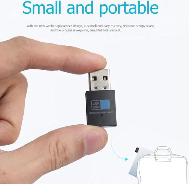 Alt view image 3 of 5 - 300Mbps WiFi USB Network Card Dongle Portable Wireless Internet Adapter Signal Receiver for Laptop Notebook PC