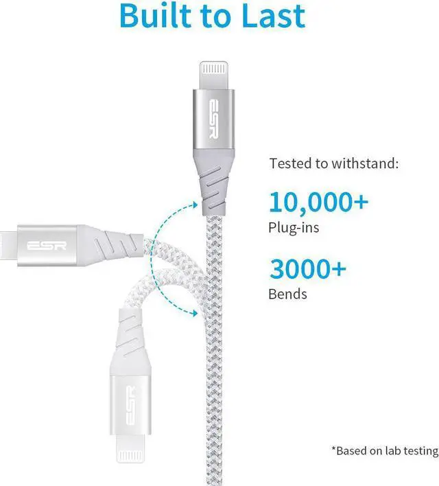 Alt view image 3 of 5 - 30W PD Cable USB C to Lightning MFi Certified Fast Charging Cable for iPhone 11 Pro X XR XS Max Type C  Cable for iPad