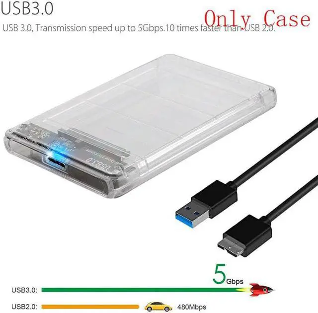 Alt view image 3 of 5 - 2.5" Hard Drive Enclosure SATA USB 3.0 HDD Hard Drive External Enclosure SSD Disk Box Case With LED For Win 2000/xp/7/8/10
